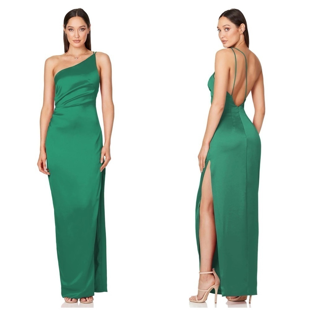 NOOKIE Gypsy One Shoulder Gown In Green